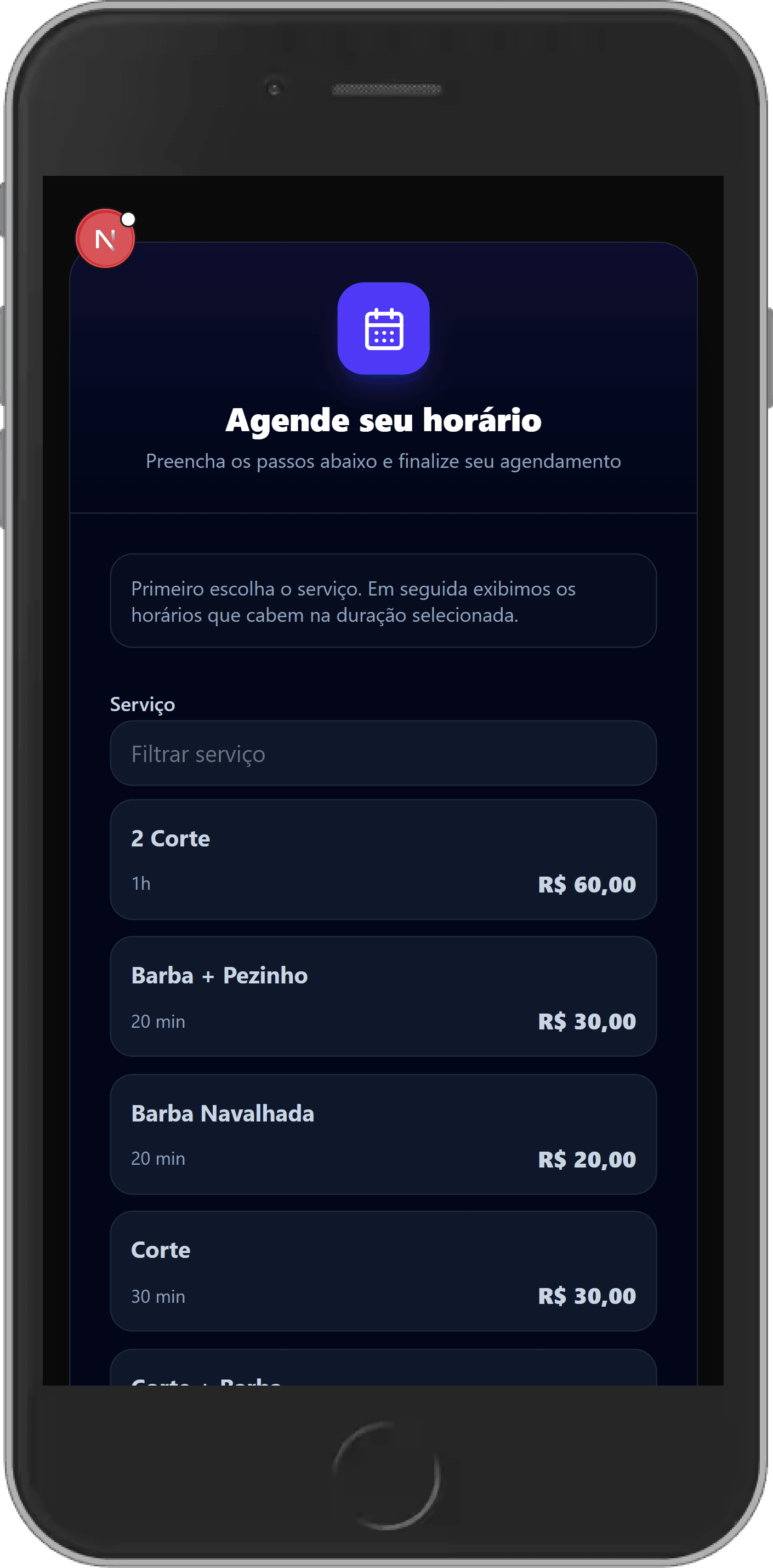 Aplicativo de agendamento